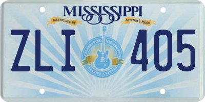 MS license plate ZLI405