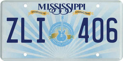 MS license plate ZLI406
