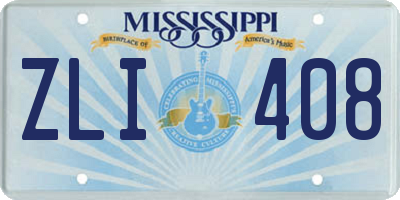 MS license plate ZLI408