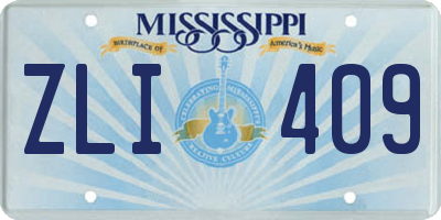 MS license plate ZLI409