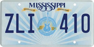 MS license plate ZLI410