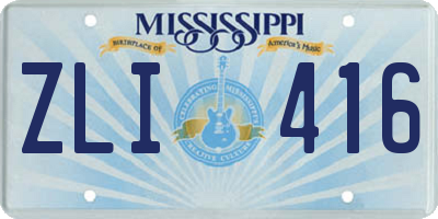 MS license plate ZLI416