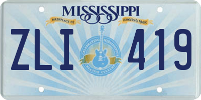 MS license plate ZLI419