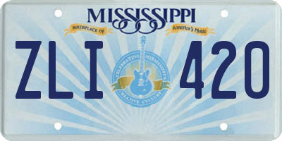 MS license plate ZLI420