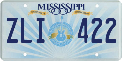 MS license plate ZLI422