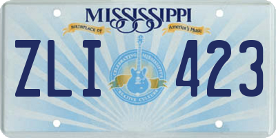 MS license plate ZLI423