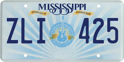 MS license plate ZLI425
