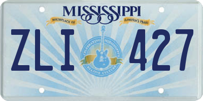 MS license plate ZLI427