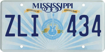 MS license plate ZLI434