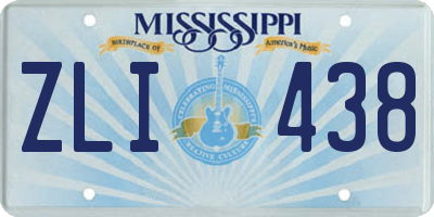 MS license plate ZLI438