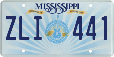 MS license plate ZLI441