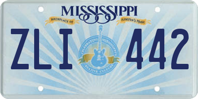 MS license plate ZLI442