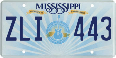 MS license plate ZLI443