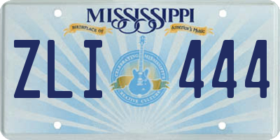 MS license plate ZLI444