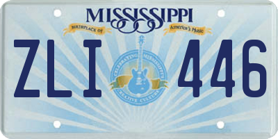 MS license plate ZLI446