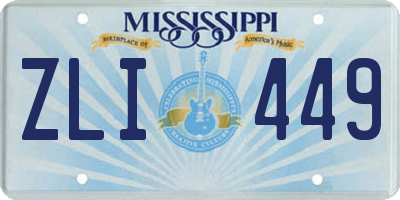 MS license plate ZLI449