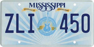 MS license plate ZLI450