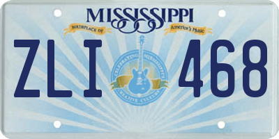 MS license plate ZLI468