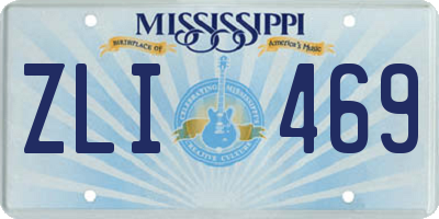 MS license plate ZLI469