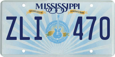 MS license plate ZLI470