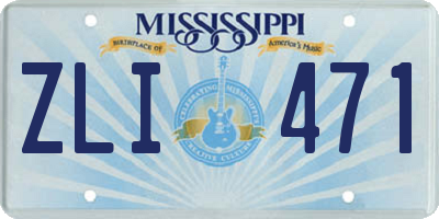 MS license plate ZLI471
