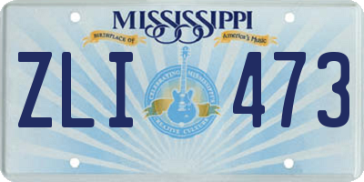 MS license plate ZLI473