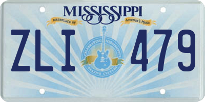 MS license plate ZLI479