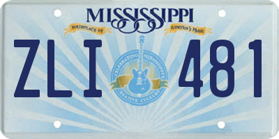 MS license plate ZLI481