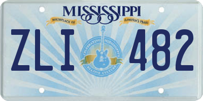 MS license plate ZLI482