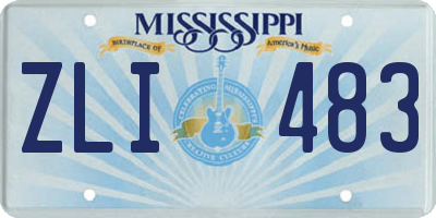 MS license plate ZLI483