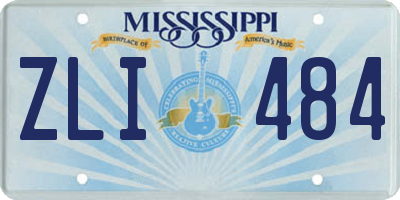 MS license plate ZLI484