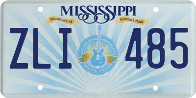 MS license plate ZLI485