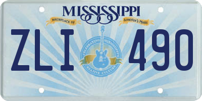 MS license plate ZLI490