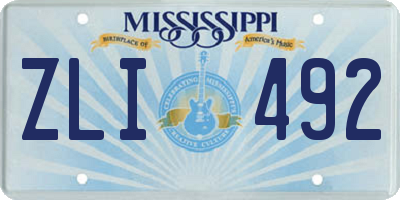 MS license plate ZLI492