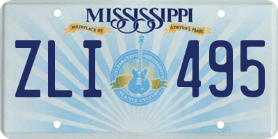 MS license plate ZLI495