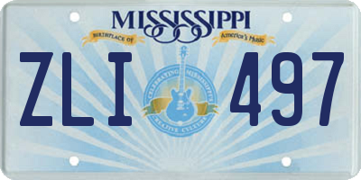 MS license plate ZLI497