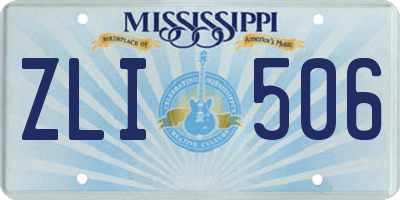 MS license plate ZLI506