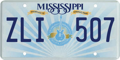 MS license plate ZLI507
