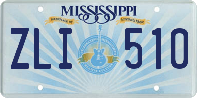 MS license plate ZLI510