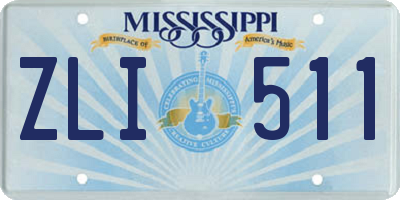 MS license plate ZLI511