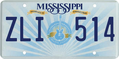 MS license plate ZLI514