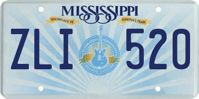 MS license plate ZLI520