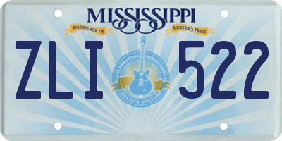 MS license plate ZLI522