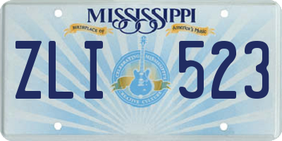 MS license plate ZLI523