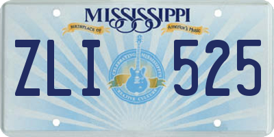 MS license plate ZLI525
