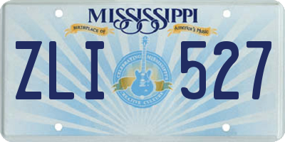 MS license plate ZLI527
