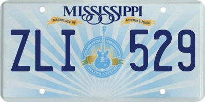 MS license plate ZLI529