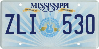 MS license plate ZLI530