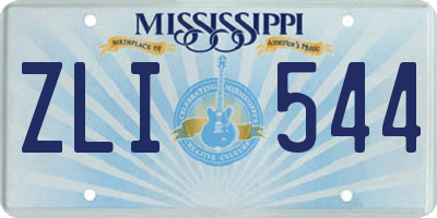 MS license plate ZLI544
