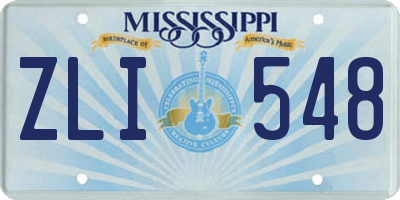 MS license plate ZLI548